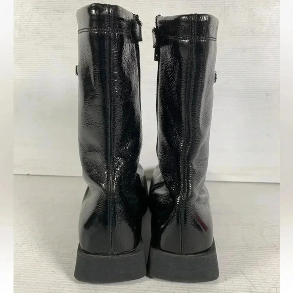 Moschino Womens Black Italy Leather Square Toe Zip Up Ankle Boots Size 39M - Picture 5 of 7